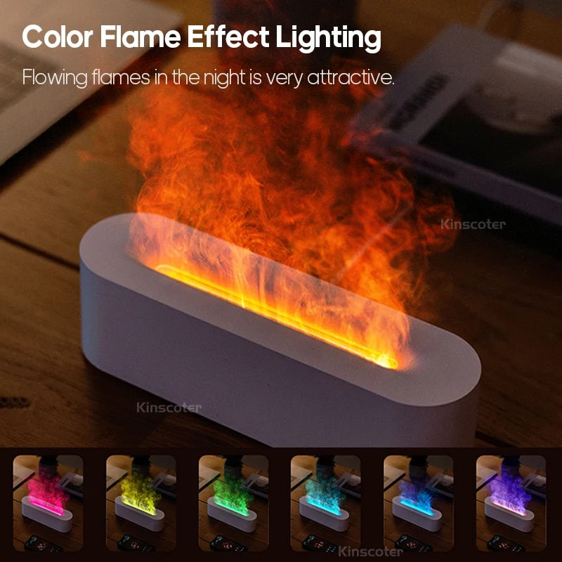 Thumbnail: Newest RGB Flame Aroma Diffuser Humidifier USB Desktop Simulation Light Aromath
