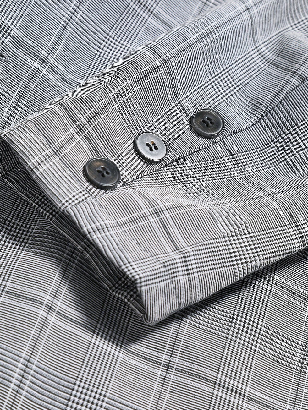 Miniatyrbilde: Manfinity Mode Men 1pc Plaid Lapel Collar Blazer & 1pc Suit Pants