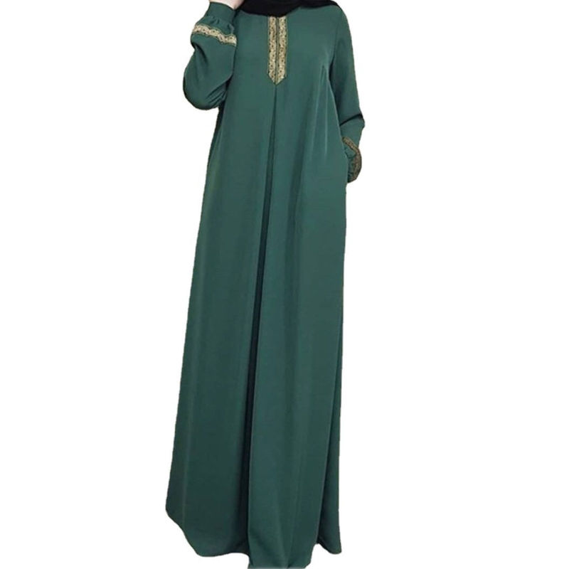 Thumbnail: Thobe Dress for Women Traditional Zip Muslim-Dresses with Long Sleeves Muslim-C