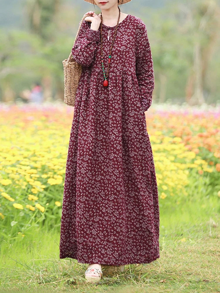 Miniatura: Vintage Women's Printed Dress 2023 ZANZEA Spring Sundress Casual Long Sleeve Ma
