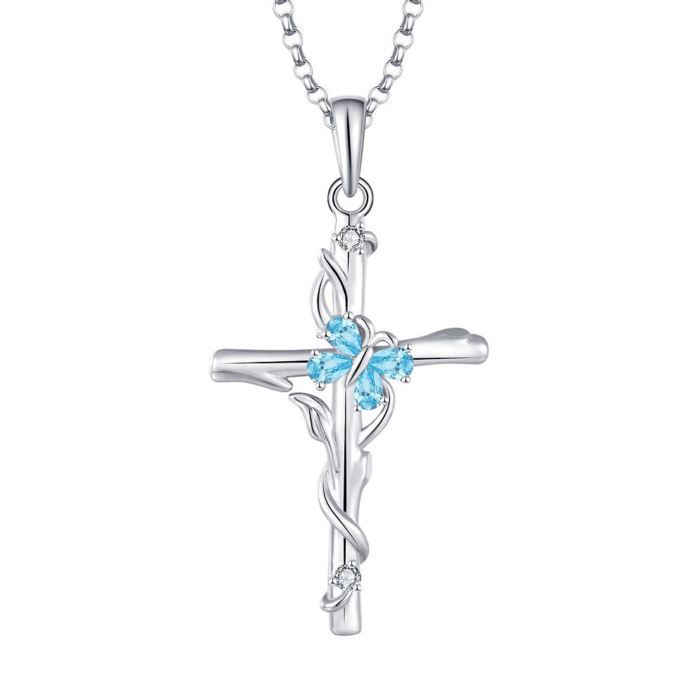 Thumbnail: Cross Necklace Sterling Silver Women S925 Silver Pendant Silver Jewellery Zirco