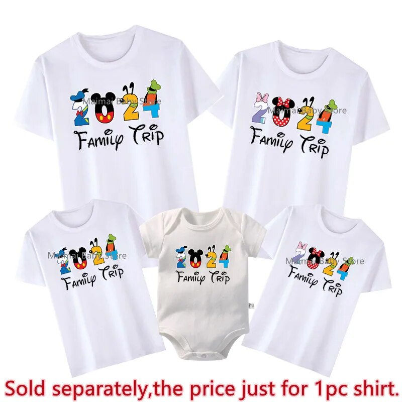 Miniatura: 2024 Family Trip Shirts Funny Mickey Minnie Family Matching Outfits Look First