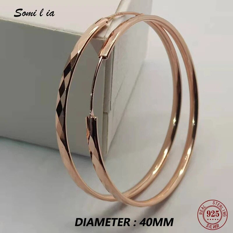 Miniatura: Somilia - Women's Big Hoop Earrings, New Collection 100% 925 Sterling Silver Je