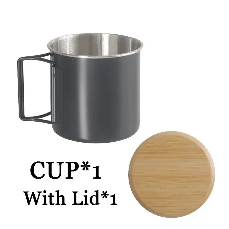 Thumbnail: 330ml 304 Stainless Steel Coffee Cup Outdoor Portability Cold Water Beer Mug Li