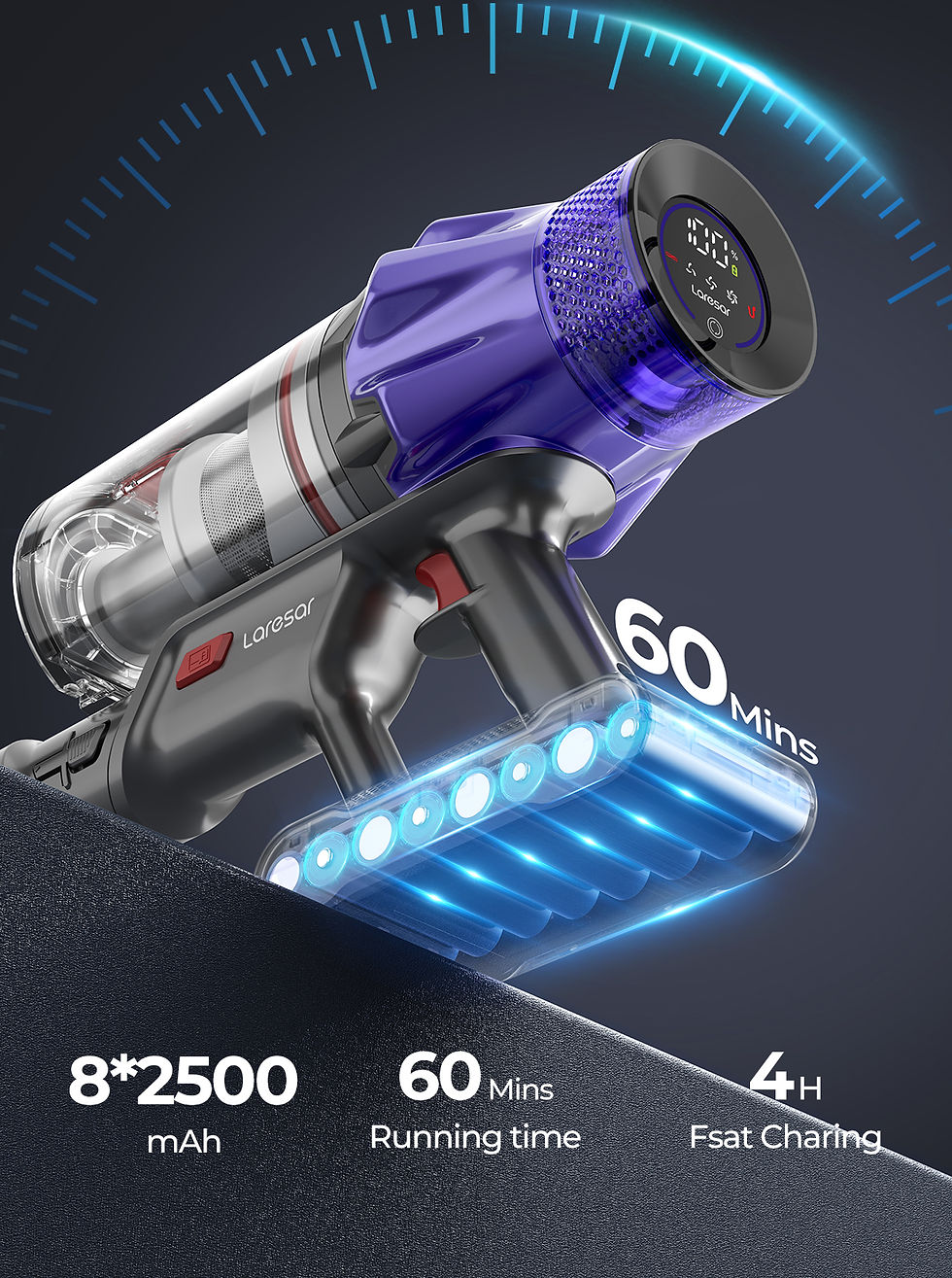 Thumbnail: Laresar V7 Cordless Vacuum Cleaner 500W 50KPA Suction Power Handheld smart Home