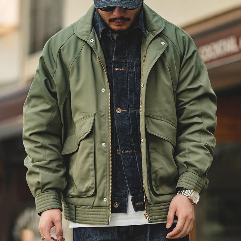 Thumbnail: Maden Japanese Vintage Pilot Jackets Thickened Warm Cotton Pocket Coats Men's A