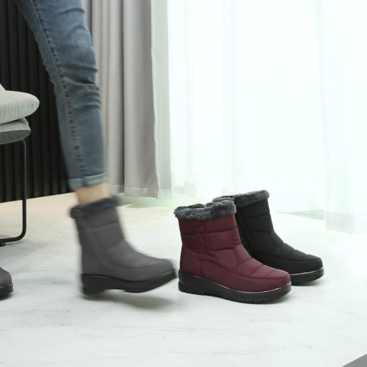 Thumbnail: Warm Snow Boots For Women Winter Shoes Waterproof Ankle Boots With Plush
