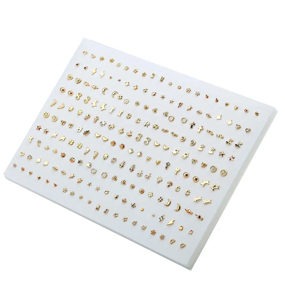 Miniaturbild: 100Pair Women Acrylic Crystal Small Stud Earrings Set Girls Child Heart Star An