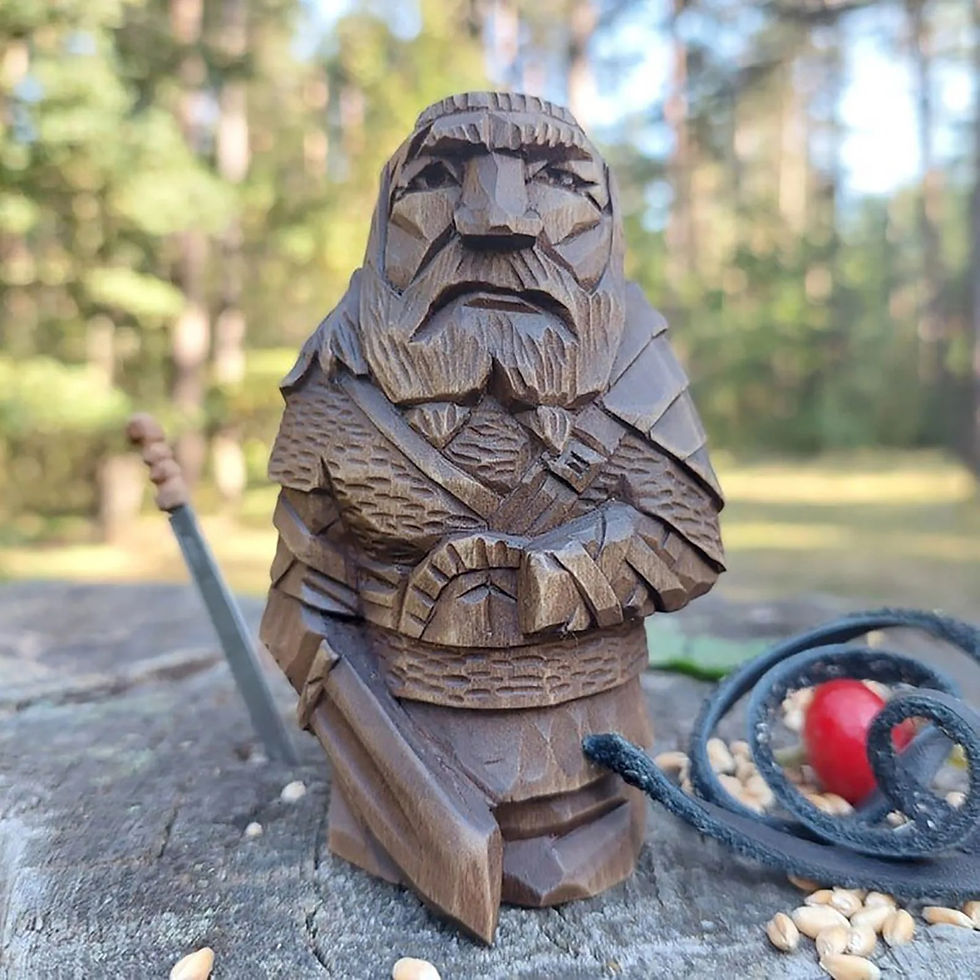 Thumbnail: Odin Thor Tyr Ulfhednar Norse Pagan Resin Viking Statue Nordic Pagan Resin Orna