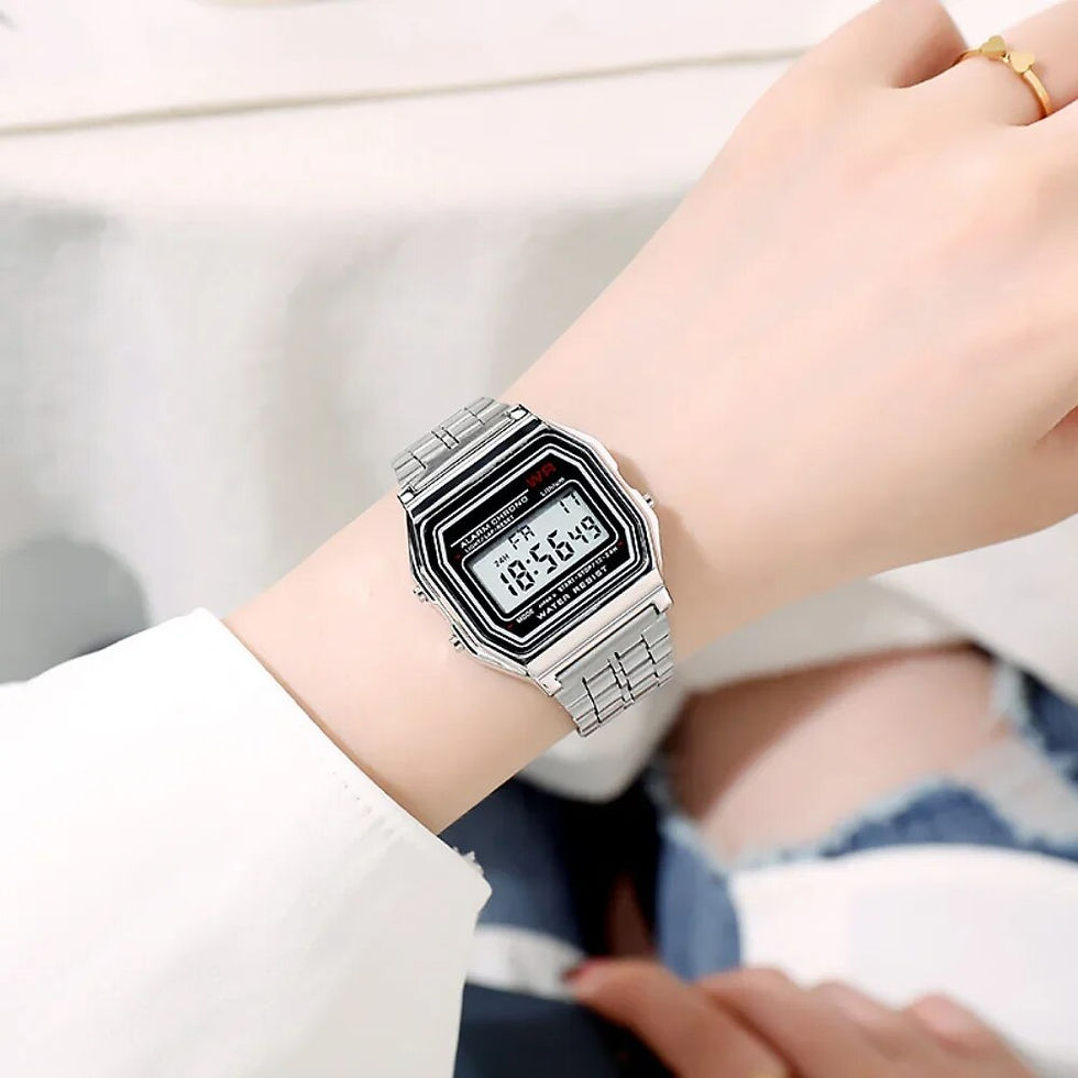 Миниатюра: LED Steel Belt Rose Gold Silver Watches Men Women Electronic Digital Display Re