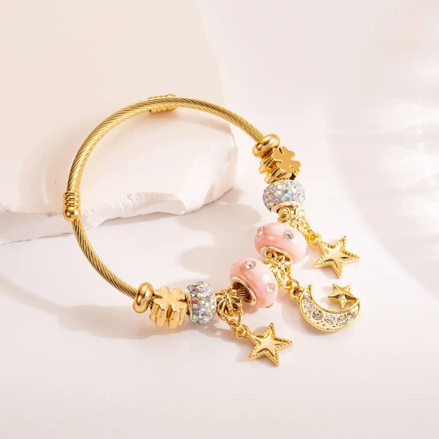 Miniatură: 316L Stainless Steel Bracelet Butterfly Love Heart Bracelet for Women Metal Wat