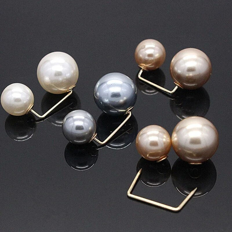 Miniaturebillede: 3/6Pcs Double Pearl Brooch Pins Anti-fade Exquisite Elegant Brooches for Women
