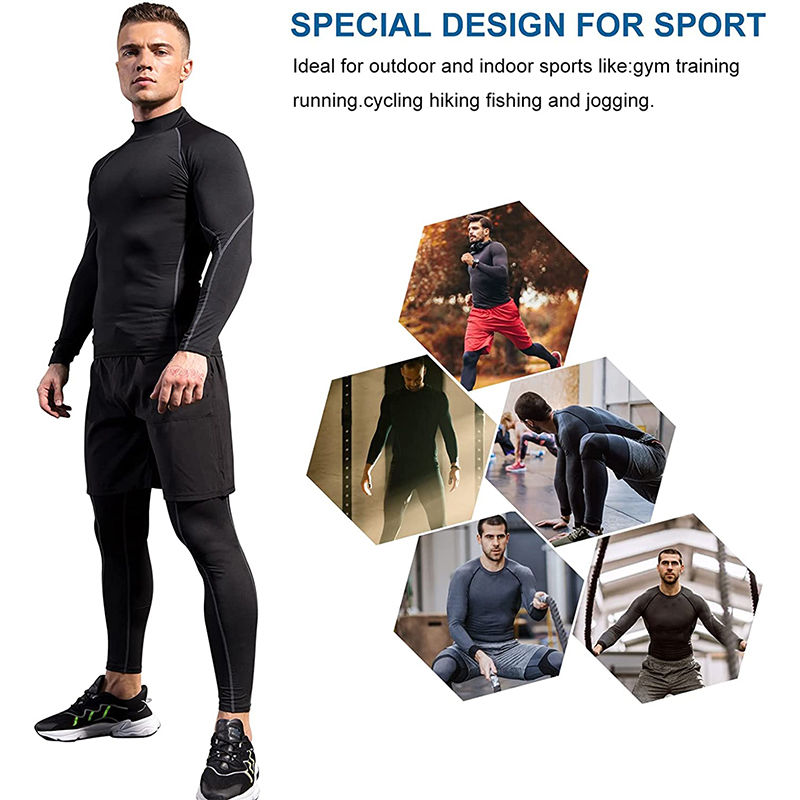 Thumbnail: Men Sport T-shirt Quick Dry Bodybuilding Running Shirt Long Sleeve Compression 