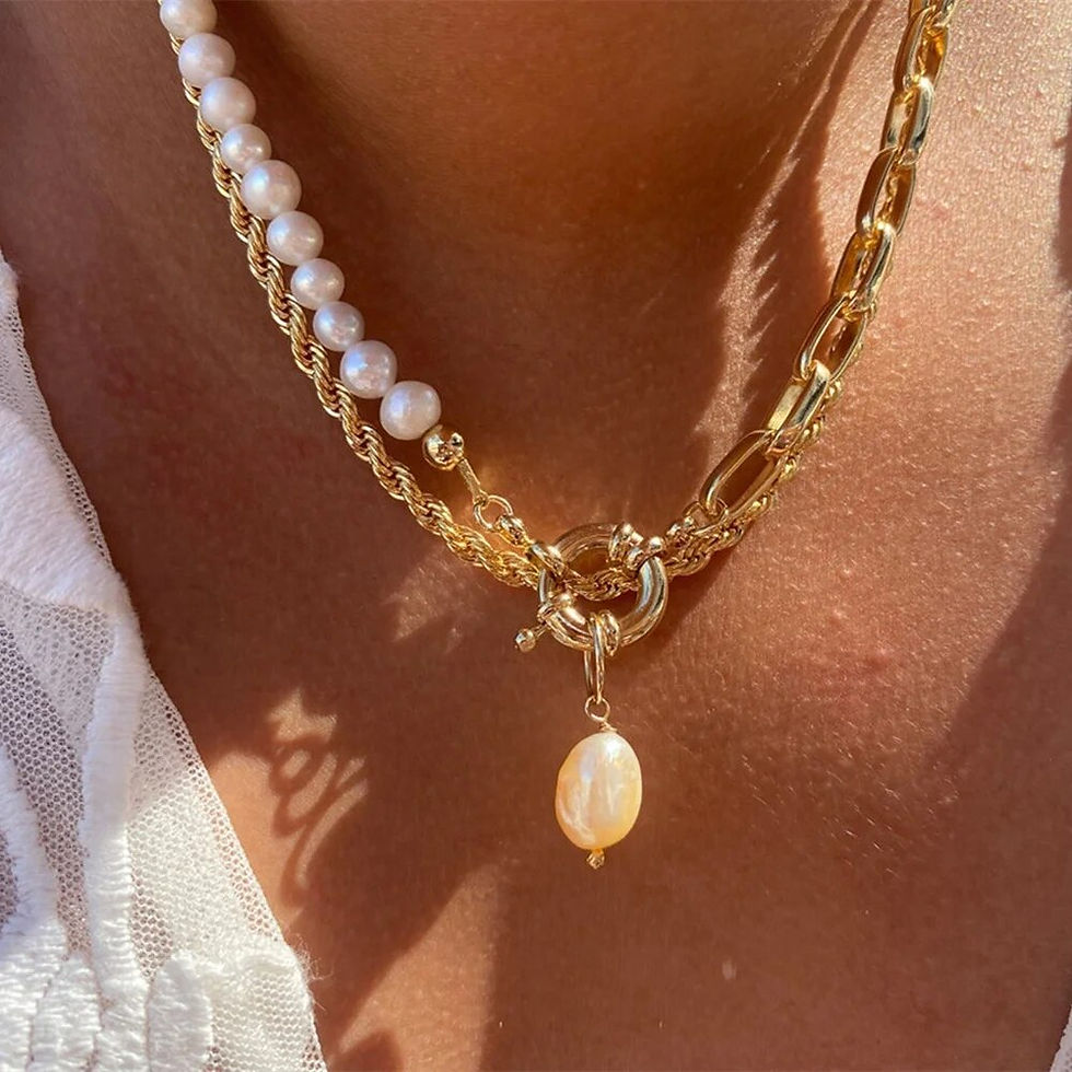 Thumbnail: New Punk Gold Color Thick Geometric Chain Jesus Mary Portrait Coin Pendant Neck