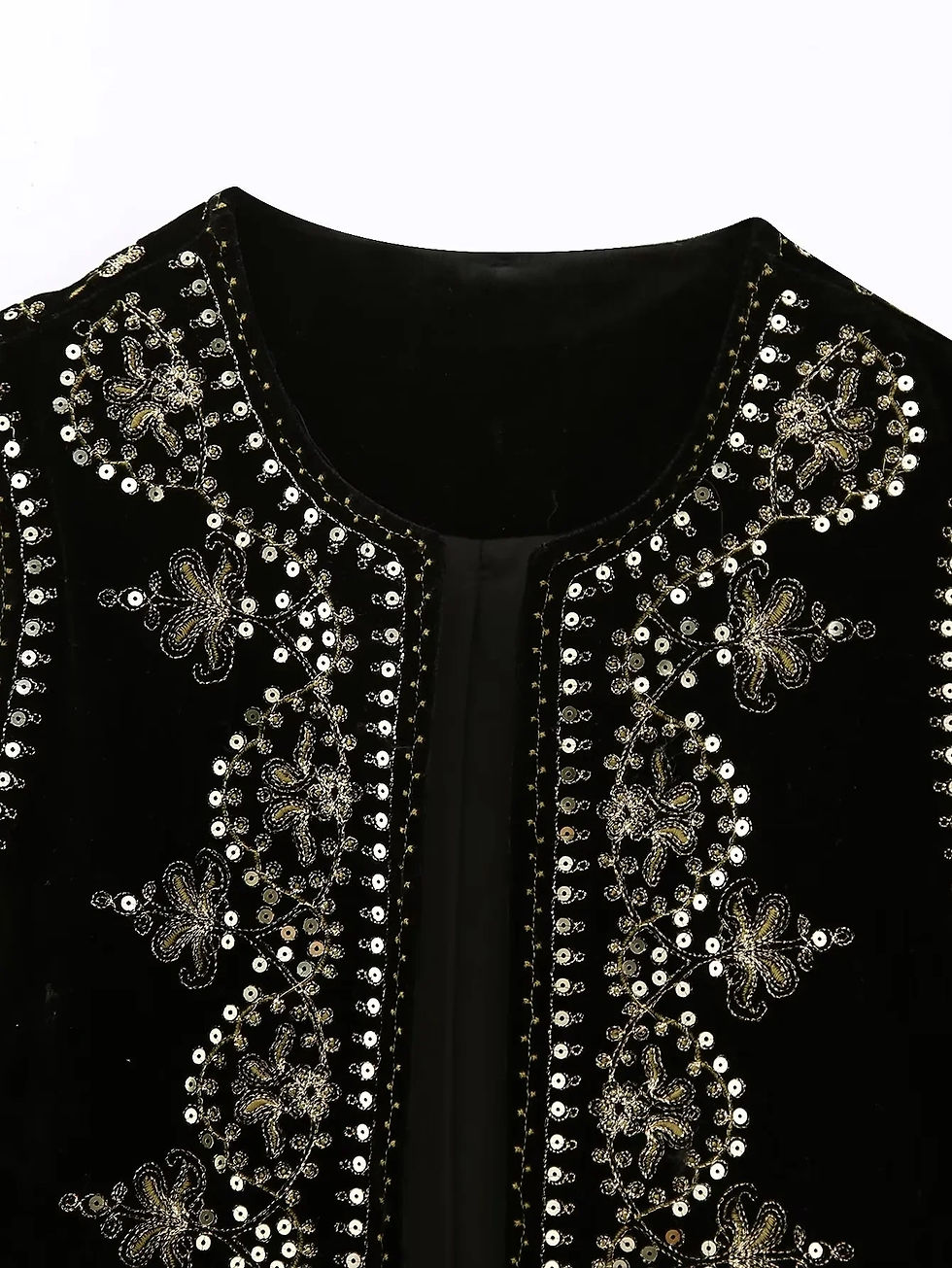 Thumbnail: KONDALA Vintage Autumn Velvet Embroidery Vest Jackets Women V Neck Sleeveless B