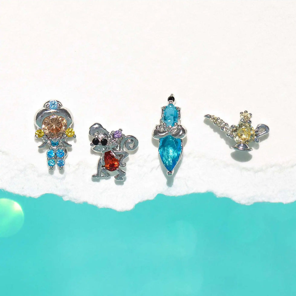 Thumbnail: 4PCS/Set 925 Silver Needles Ins Colorful Zircon Stud Earrings For Women Jewelry