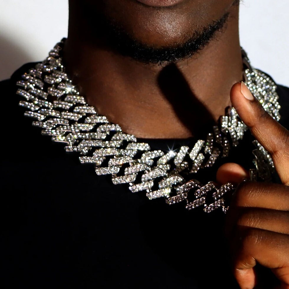 Thumbnail: Punk Hip Hop Iced Out Rhinestones Cuban Chain Necklace For Men Women Bling Crys