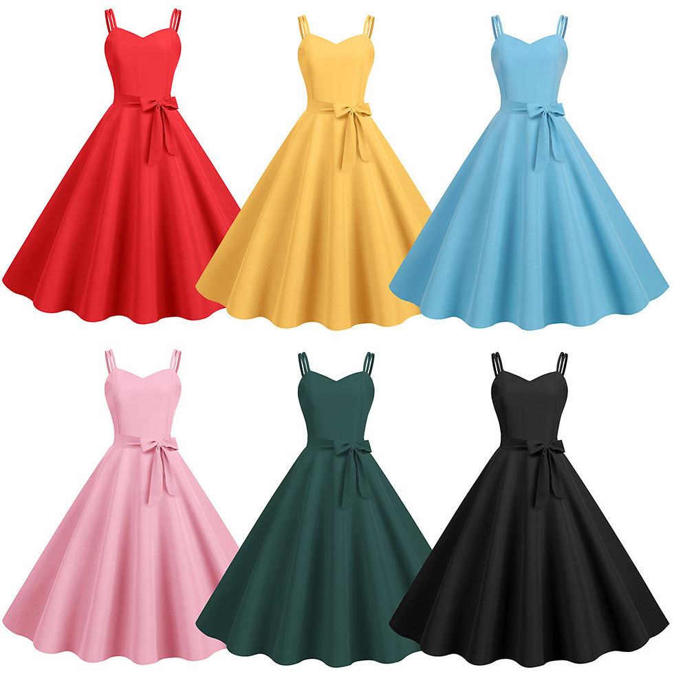 Thumbnail: Women Casual Sleeveless Evening Party Prom Dress Strap A Line Large Swing Dress