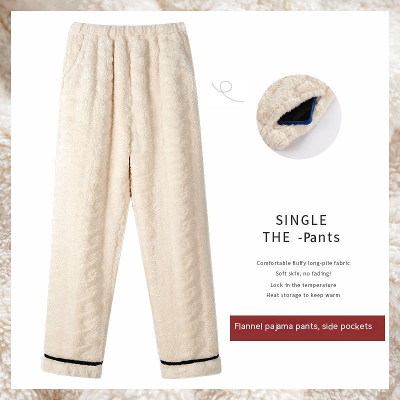 Thumbnail: Women's Flannel Thickened Warm Home Pants