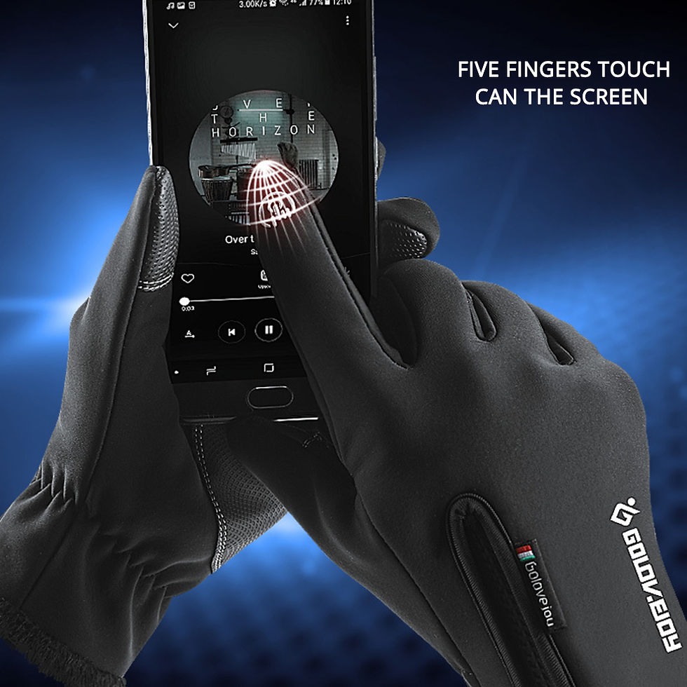 Thumbnail: Motorcycle Gloves Moto Gloves Winter Thermal Fleece Lined Winter Waterproof Tou