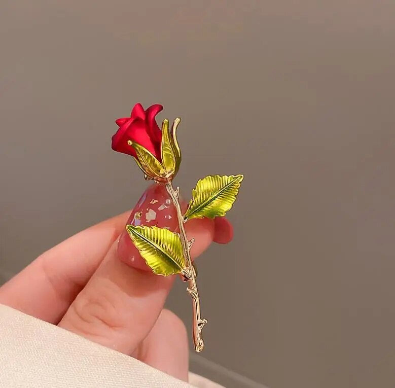 Thumbnail: Fashion Pearl Maple Leaf Rhinestone Brooches For Women Elegant Metal Fixed Clot