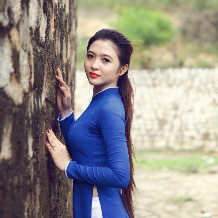 Thumbnail: woman aodai vietnam traditional clothing ao dai vietnam robe and pants vietnam
