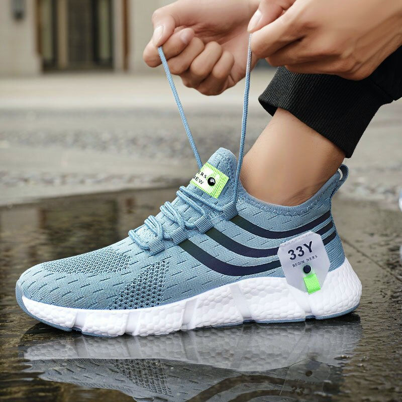 Miniatura: Men Casual Sport Shoes Breathable Lightweight Sneakers Outdoor Mesh Black Runni
