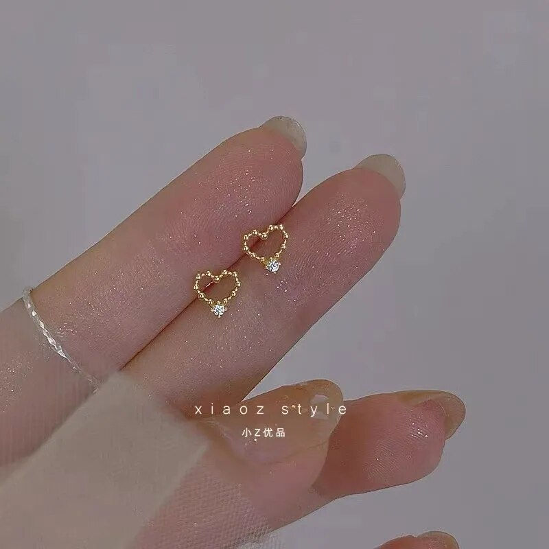 Miniatura: 925 Silver Needle Zircon Earrings Hypoallergenic Fashion Ear Studs Female Penda