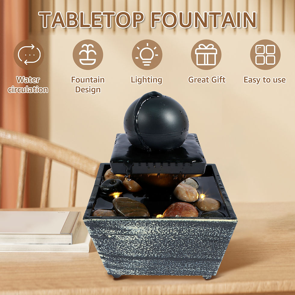 ภาพขนาดย่อ: Tabletop Fountain Mini Indoor Water Fountain Creative Gifts Fengshui Home Deskt