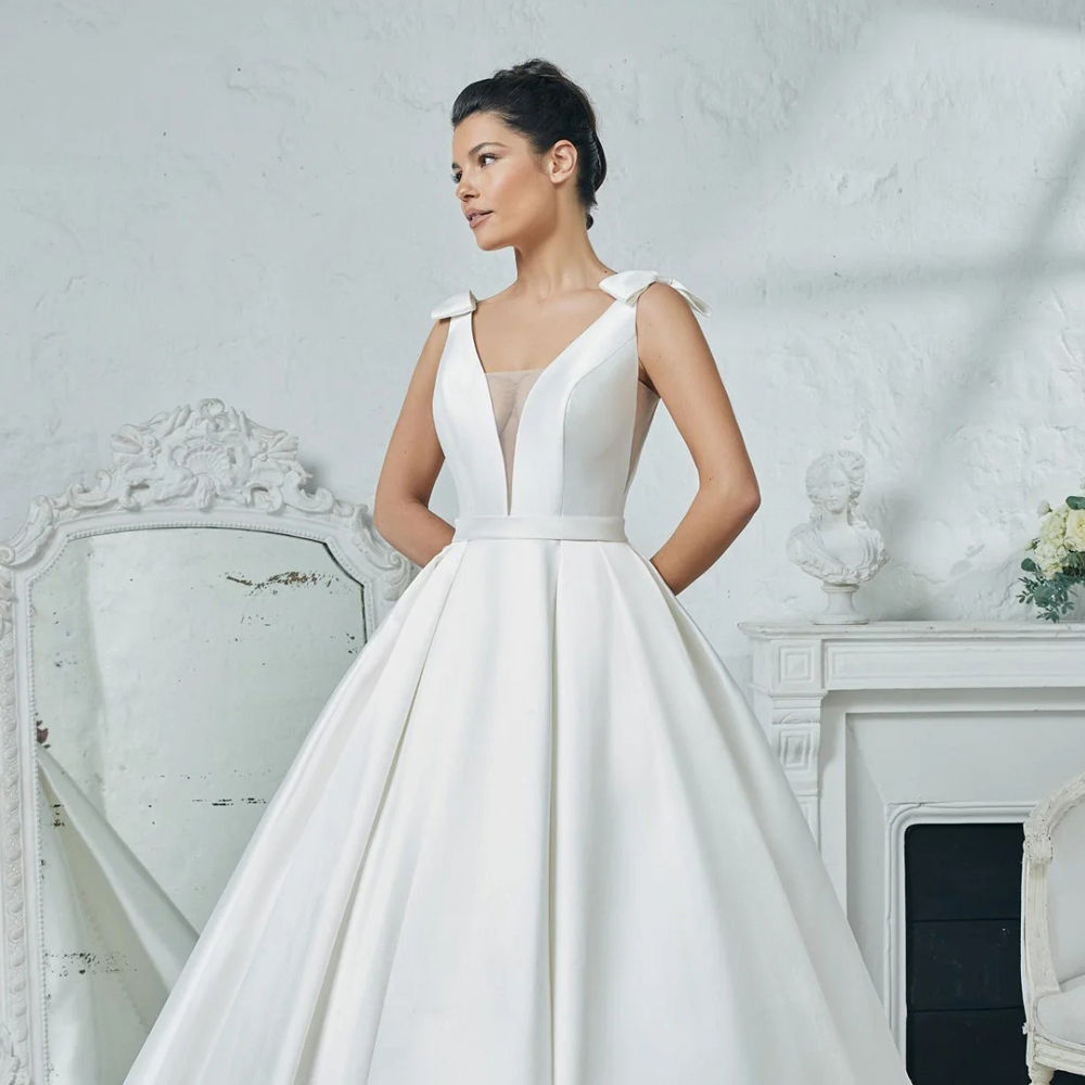 Boho Wedding Dresses ball gown Sleeveless V-neck Vestido De Noiva Elegant Brid