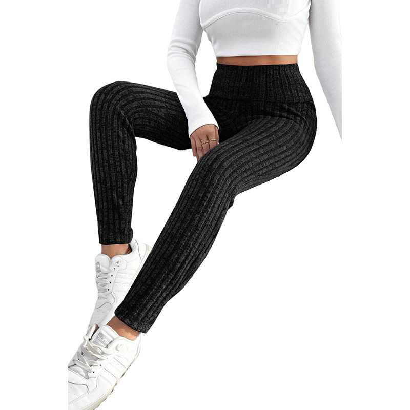 Imej kecil: Women's Casual All-match Solid Color High Waist Tight Leggings