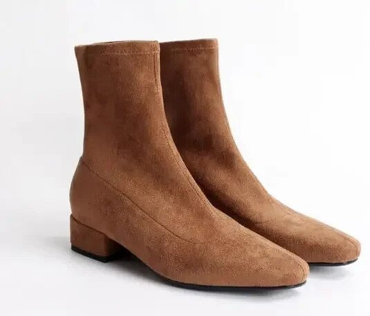 Thumbnail: 2024 new spring shoes Women Boots plus size stretch boots casual flock European
