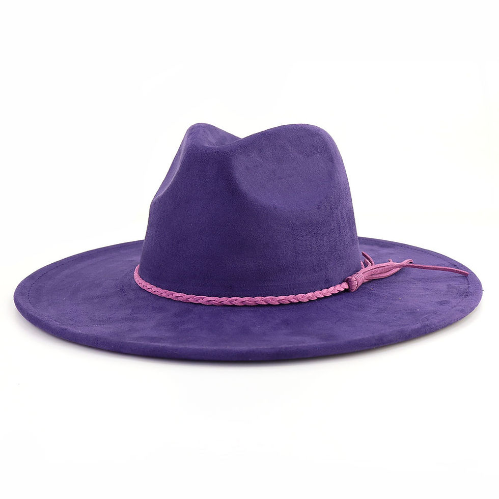 Imej kecil: Suede Top Hat 9.5cm Wide Brim Fedora Hat Men Women Autumn Winter Felt Jazz Hats