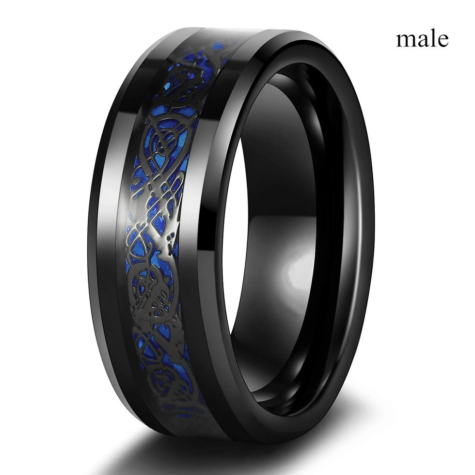 Miniatiūra: Fashion Couple Rings Women's White Rhinestones Zircon Ring Sets Men's Stainless