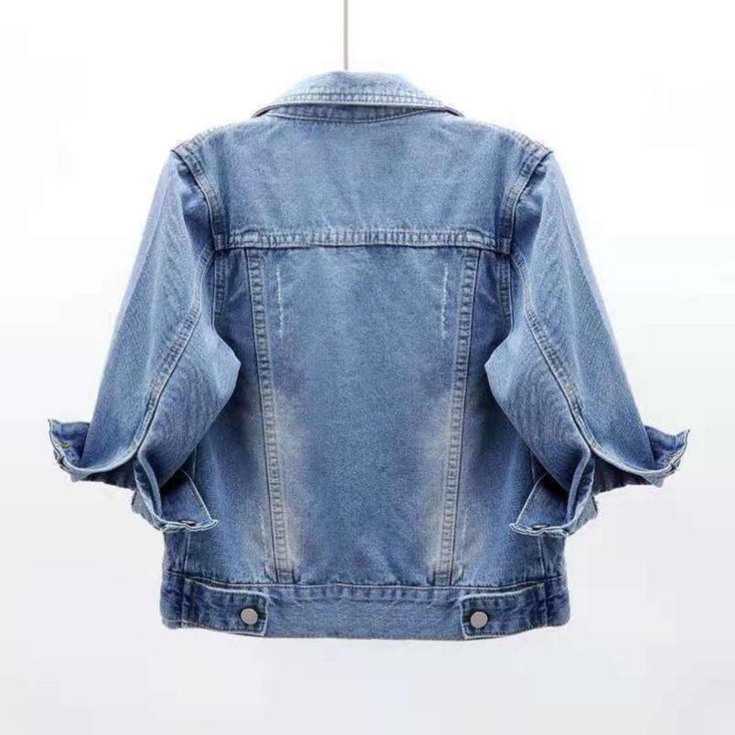 Thumbnail: Women Denim Jacket Spring Autumn Short Coat Pink Jean Jackets Casual Tops Purpl