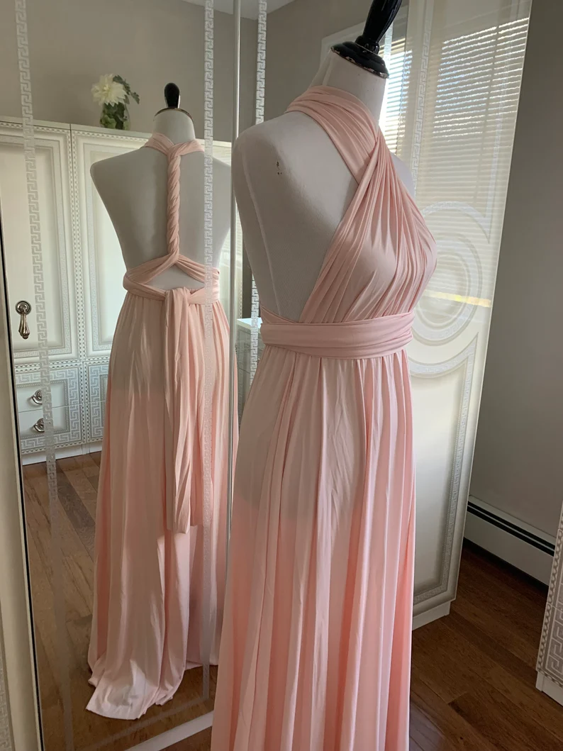 Thumbnail: CAPPUCCINO Multi-Way LONG Maxi Infinity Dress Convertible Formal Wedding Cockta