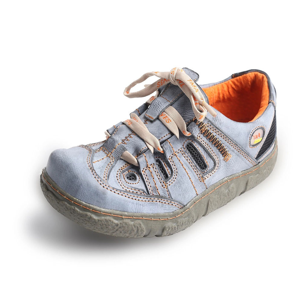 Miniaturbild: TMA EYES Women's Casual Lace-Up Breathable Mesh and Leather Sneaker