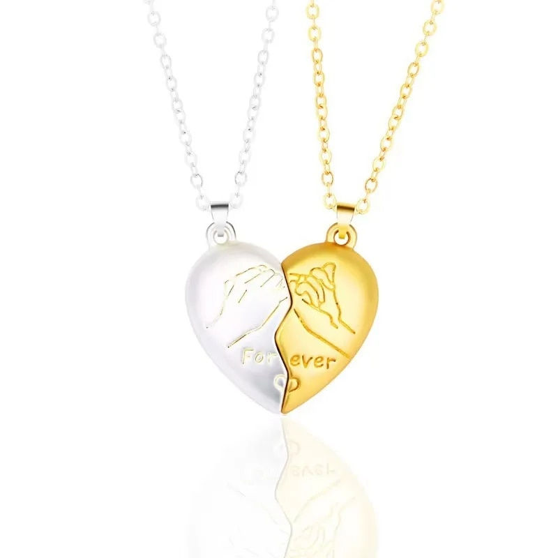 Thumbnail: Good Simple Quality Couple Pendant Necklace Electrocardiogram,Magnetic Heart,Pe