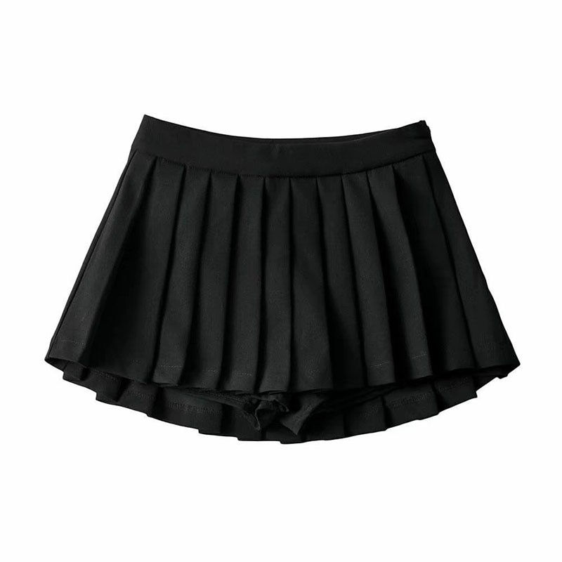 Thumbnail: Zoki Cute Women Pleated Skirts High Waist Summer Vintage Mini Skirts Korean Ten