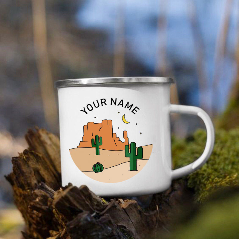 Thumbnail: Personalised Camper Mugs Custom Name Camping Enamel Mug Adventure Campfire Part