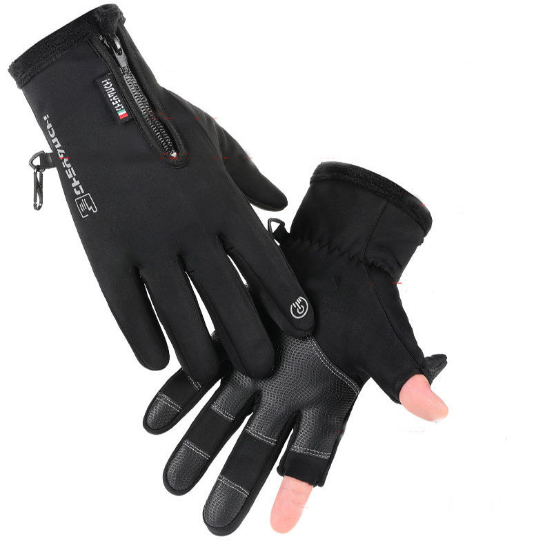 Thumbnail: Opened-Finger Gloves Touchscreen Unisex Waterproof Windproof Warm Winter Gloves