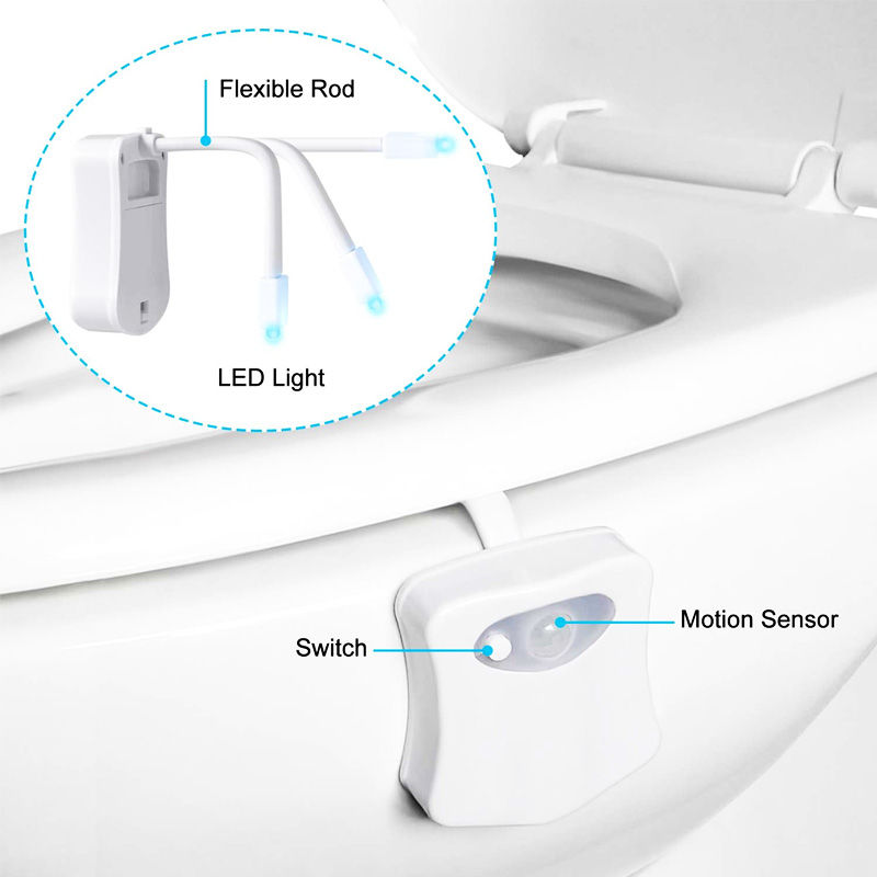 Thumbnail: ZK30 Smart PIR Motion Sensor Toilet Seat Night Light 8/16 Colors Waterproof Bac
