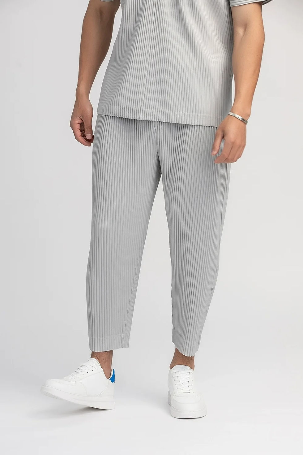 Thumbnail: Miyake Pleated Straight Pants Men Clothing Black Pencil Cropped Pants Street We
