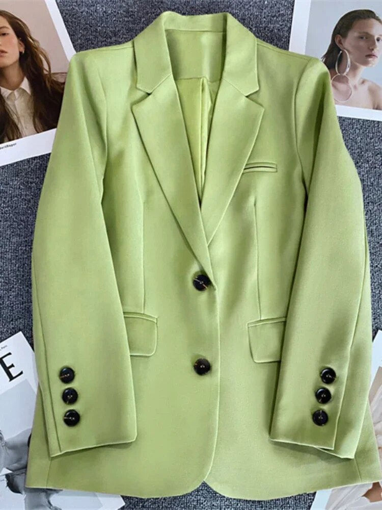 Thumbnail: 2023 Spring New Korean Fashion Small Suit Top Brown Suit Coat Women's Loose Str