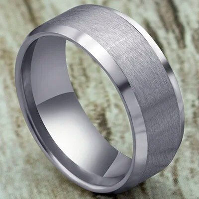 Thumbnail: Ring Men 2023 Fashion Titanium Steel Black Classic Ring For Men Wedding Bands M