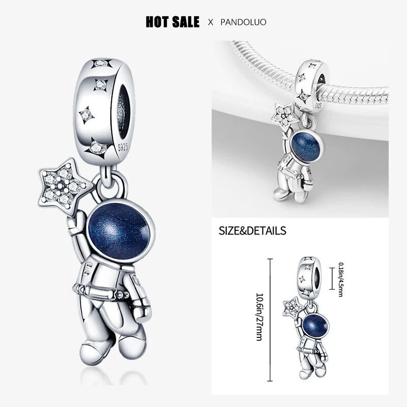 Thumbnail: Fits Pandora 925 Original Charms Bracelet For Women Silver Animal Heart Shape P