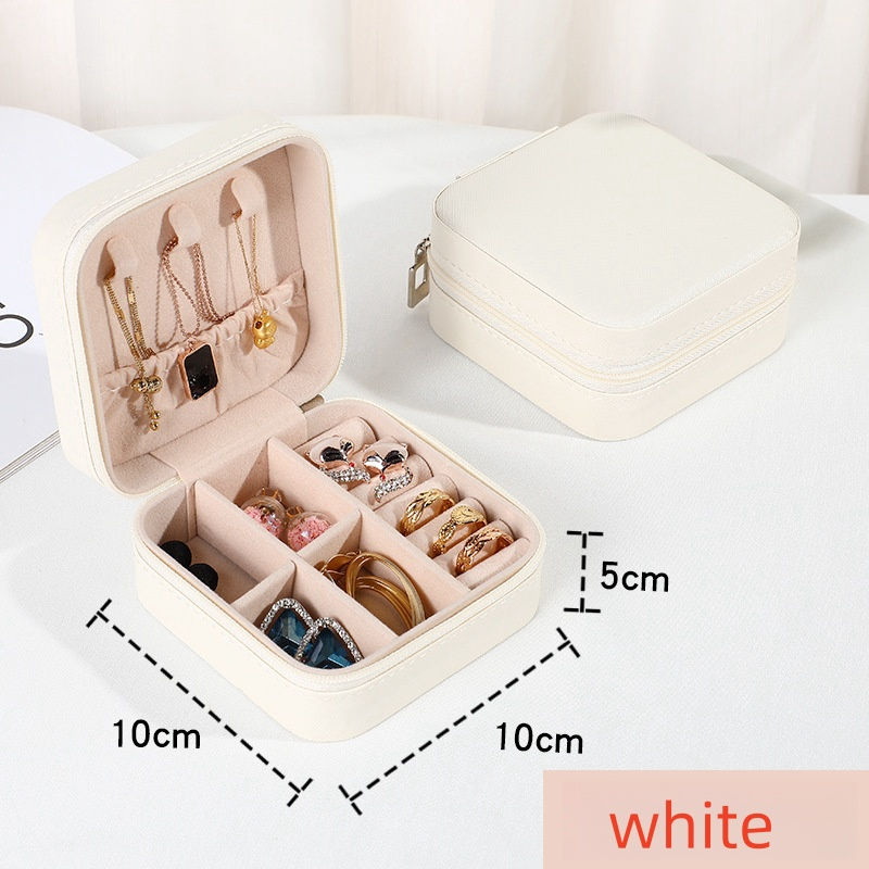 Thumbnail: Mini jewelry storage box portable family travel earrings necklace storage box f