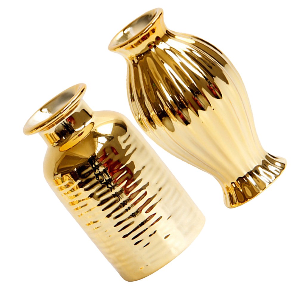 Thumbnail: 2 Pcs Floor Trim Small Golden Vase Window Flower Mini Vases Bulk Big Outdoor Eu