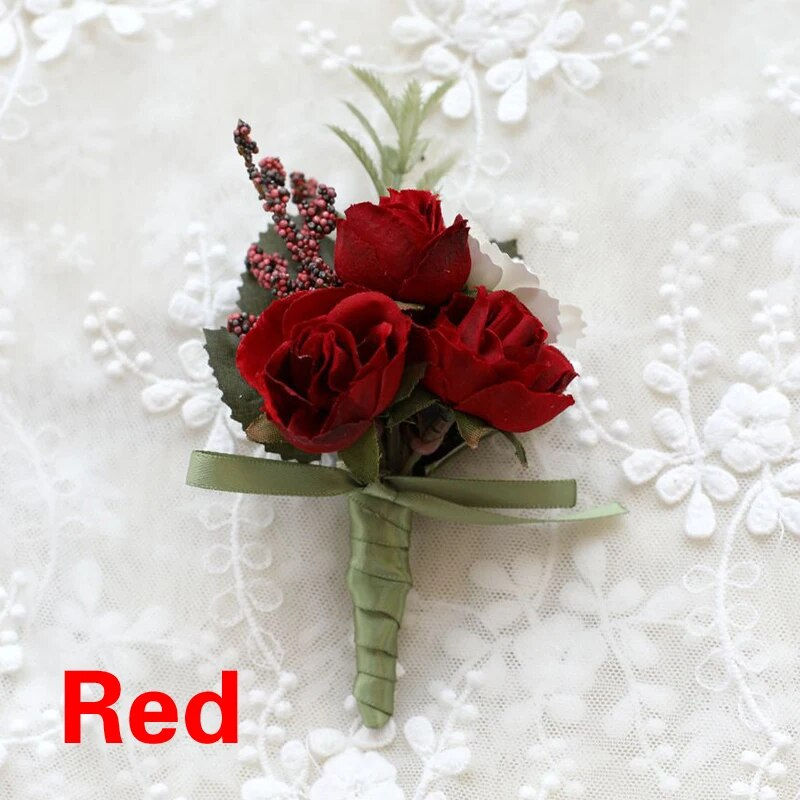 Miniatura: Groom Boutonniere Man Pin Suit Corsage Bridal Buttonhole Wedding Wrist Flower P