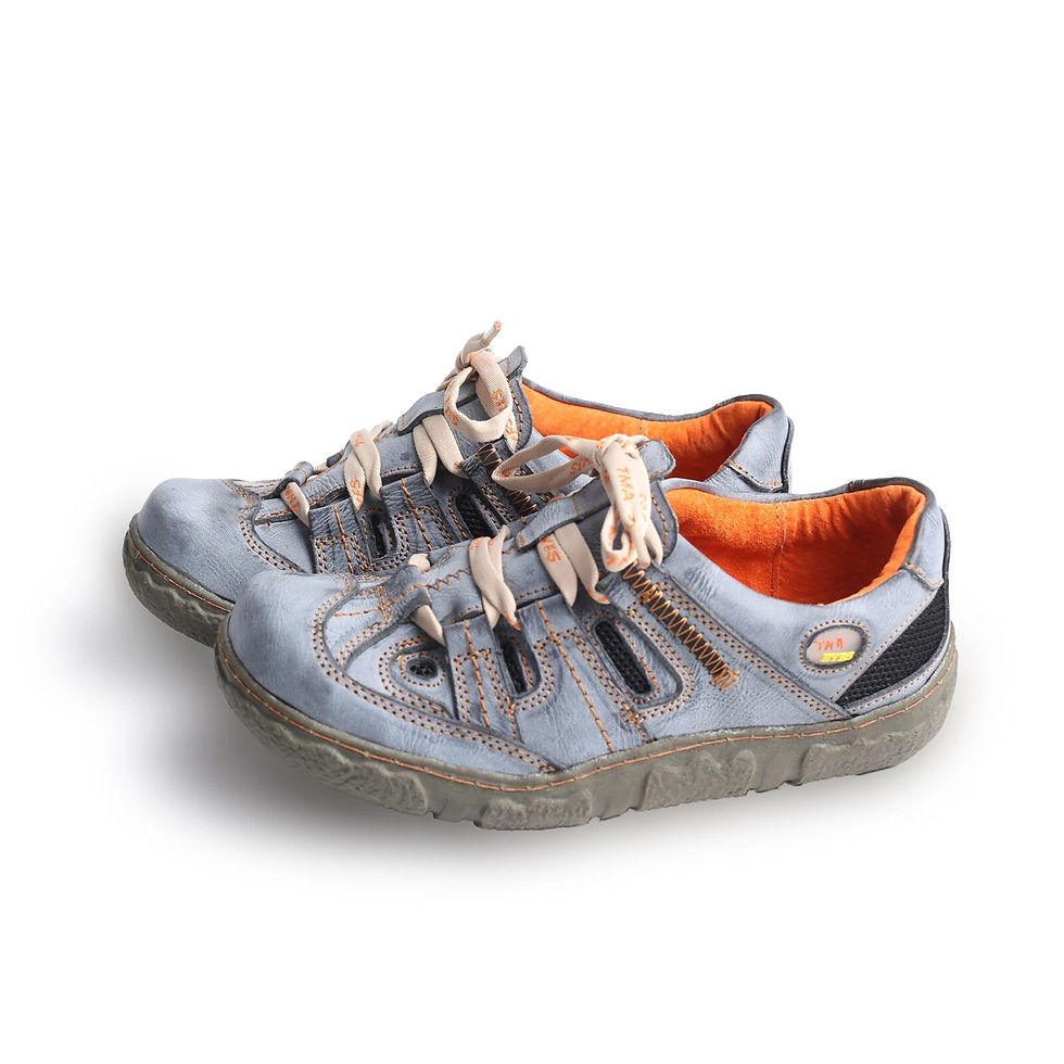 Miniatiūra: TMA EYES Women's Casual Lace-Up Breathable Mesh and Leather Sneaker